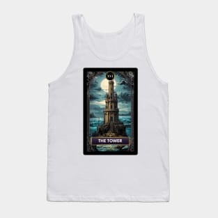 The Tower Card from The Mermaid Tarot Deck Tank Top